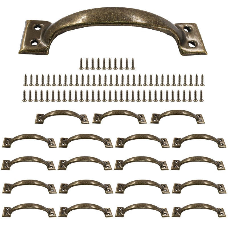 Murtenze 20PCS 55 Inch Barn Door Handles Bronze Vintage Gate Handles Curved Gate Pulls Farmhouse Cabinet Handles for Kitchen Cupboard Furniture Drawer Cabinet Hardware - Image 2
