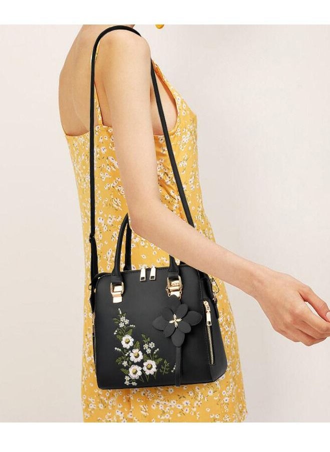 DUNISO Womens Elegant Embroidery Purses and Handbags Shoulder Bag Ladies Designer Satchel Messenger Tote Bag Crossbody Bag for Ladies  - Image 2