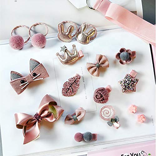 FOK Set of 18 Pieces Fancy Headwear Acessories For Baby Girls/Toddlers - Pink - Image 2