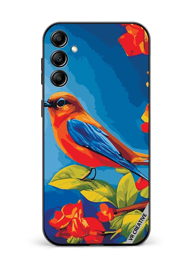 VR CREATIVE Protective Case Cover For Samsung Galaxy A34 Bird Sits Branch Cherry Blossoms Design Multicolour - Image 1