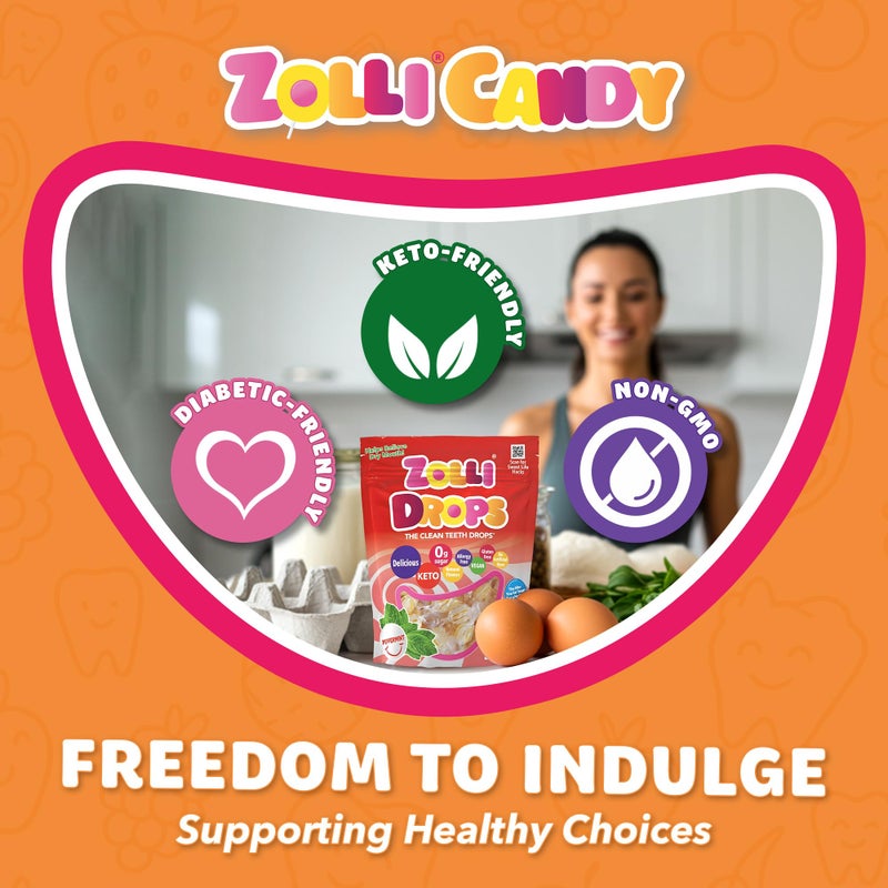ZOLLIPOPS Zolli Drops Sugar Free Candy with Xylitol, Dye-Free Lollipops - Keto & Diabetic-Friendly, Dentist-Approved Treats for Kids (Peppermint, 1.6 oz) - Image 5