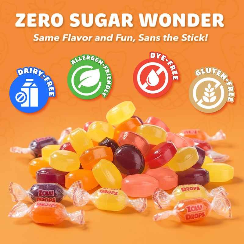 ZOLLIPOPS Zolli Drops Sugar Free Candy with Xylitol, Dye-Free Lollipops - Keto & Diabetic-Friendly, Dentist-Approved Treats for Kids (Peppermint, 1.6 oz) - Image 3