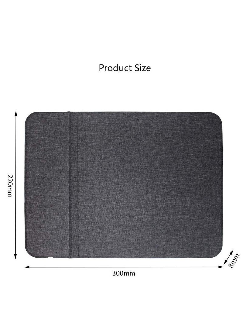 Excefore - Fast Wireless Charging Mouse Pad 15W Qi Certified Fabric Case Friendly Large Wireless Charger Gaming Mouse Mat for iPhone 14/13/12 Pro/Xs/X/8/11 Samsung S10 Note 10 Gogle Pixel 4/3 XL - Image 1