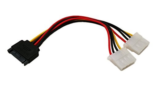 zdyCGTime 6 Inch Sata 15-Pin Male to Dual 4 Pin Molex Lp4 Female IDE Hard Drive Power Y-Adapter Converter Cable,Male to Female for 12V/5V IDE HDD DVD - Image 2