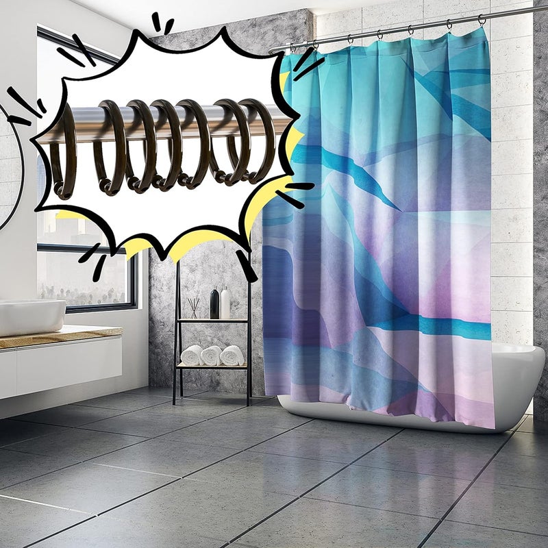 Qulable Shower Curtain Rings-12 Pack- Plastic Shower Curtain Hooks O-Shaped Rings Hook Glide Easily on Bathroom Shower Rod(Bronze) - Image 2