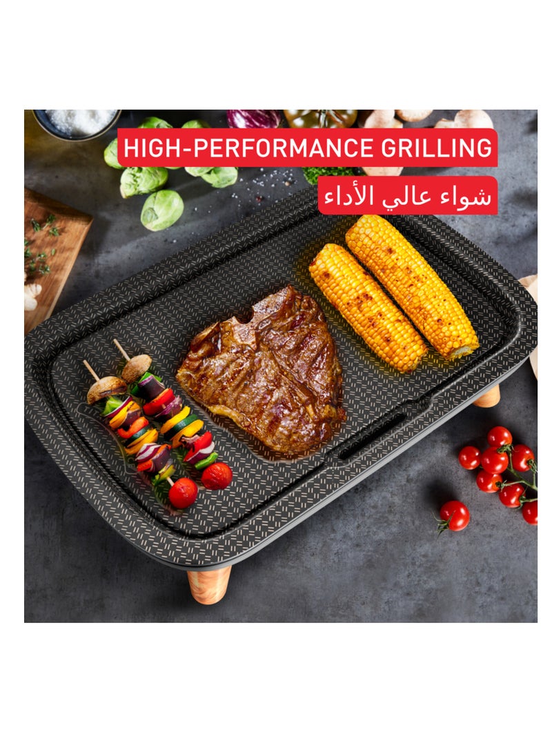 تيفال بلانشا | شواية كهربائية Des Saveurs Gourmet | طلاء غير لاصق من Titanium Force | تكفي حتى 8 أشخاص | منظم حرارة قابل للتعديل | أجزاء آمنة للغسل في غسالة الأطباق | ضمان لمدة عامين | - Image 4