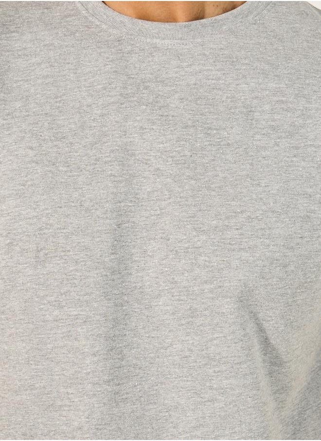 Styli Solid Crew Neck T-Shirt and Printed Waistband Pyjama Set  - Image 4