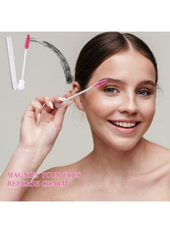 Patelai 80 Pieces Disposable Mascara Brushes Tubes Set, 40 Pieces Empty Mascara Wand Tube With 40 Pieces Eyelash Brush Makeup Tool Cleaning Brush For Eyelash Extension (Pink Snowflake Style)  - Image 5