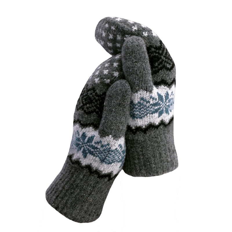 OVOY Winter Double Layer Knit Mittens for Men-Women - Warm Soft Snow Gloves for Cold Weather Accessories for Gift - Image 4