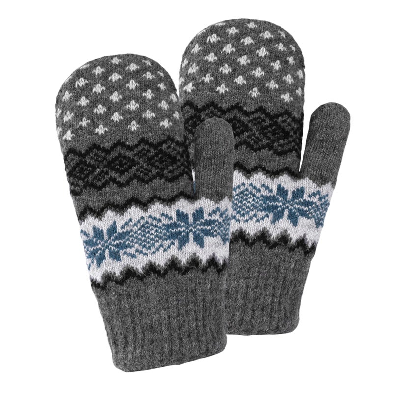 OVOY Winter Double Layer Knit Mittens for Men-Women - Warm Soft Snow Gloves for Cold Weather Accessories for Gift - Image 5