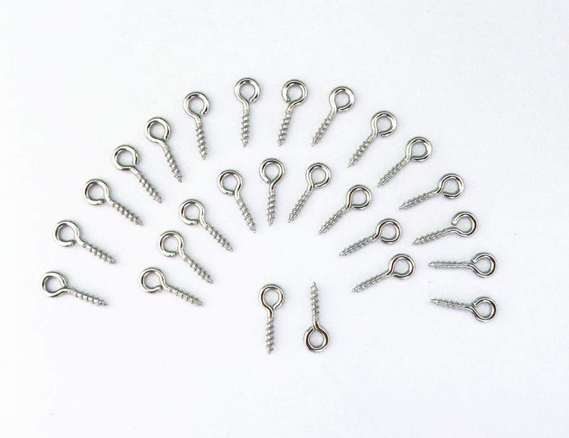 IDEALSV Small Mini Screw Eyes Pin Tiny Screw in Hooks Jewelry Metal Ring (250 PCS) - Image 2