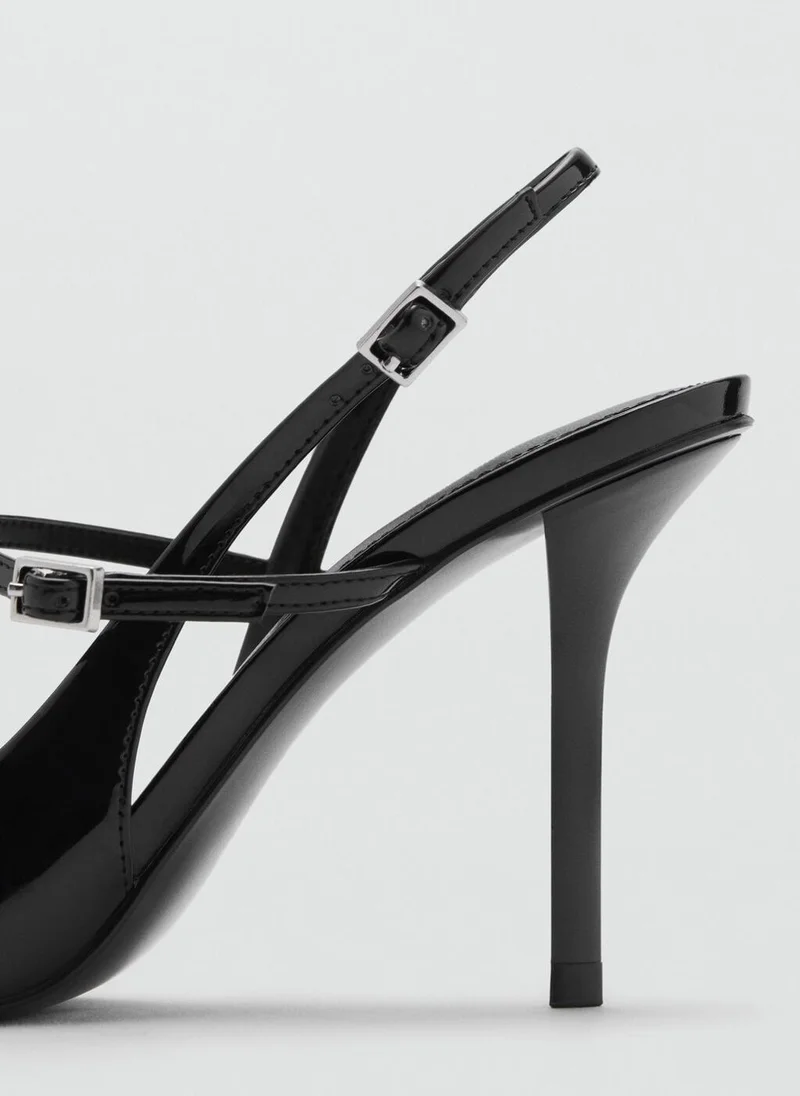 MANGO Patent leather shoes with straps and buckle