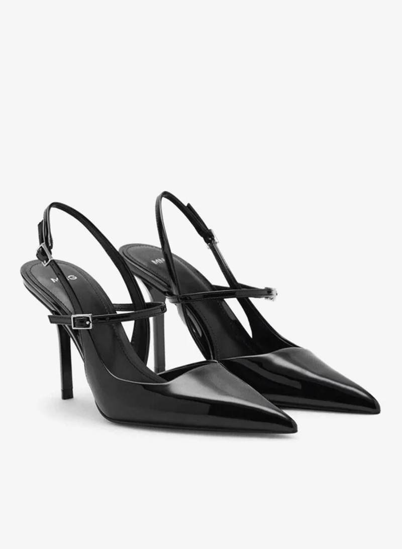 MANGO Patent leather shoes with straps and buckle