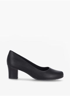 Piccadilly Women Round Toe Slip-On Pumps with Block Heels  - Image 1