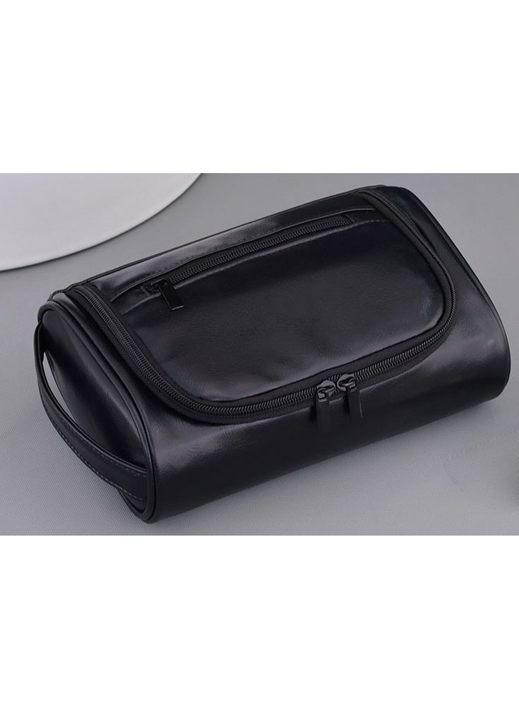 حقيبة أدوات الزينة للرجال - جلد PU مقاوم للماء، حقيبة أدوات الزينة المدمجة للسفر، منظم أدوات الحلاقة والعناية الشخصية - Image 1