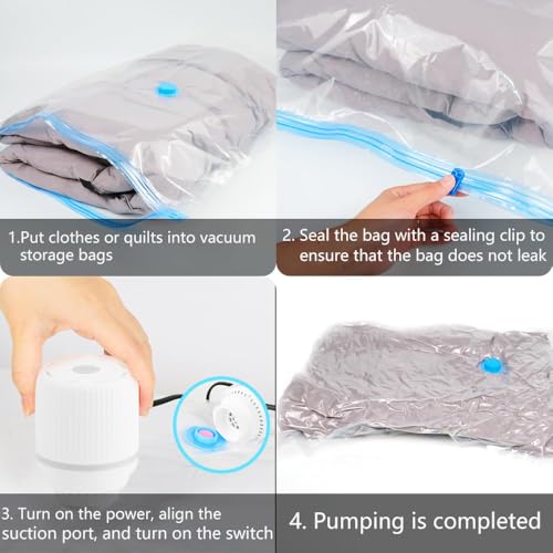 SELLWIZE Space saverbag ElectricPump, Electric Pump for Vacuum StorageBags, Portable Vacuum Bag Pump for Compression Comforter, Clothing (Storage Bag Not Included) - Image 5