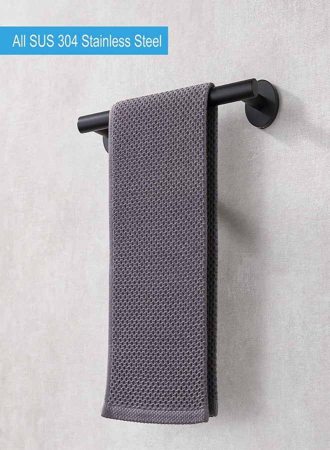 TASTOS 12 Inch Black Single Towel Bar Rack, SUS 304 Stainless Steel Round Bathroom Towel Bar Heavy Duty Towel Holder Kitchen Towel Rod, Wall Mount with Screws Towel Bar Rod Matte Black Finish - Image 2