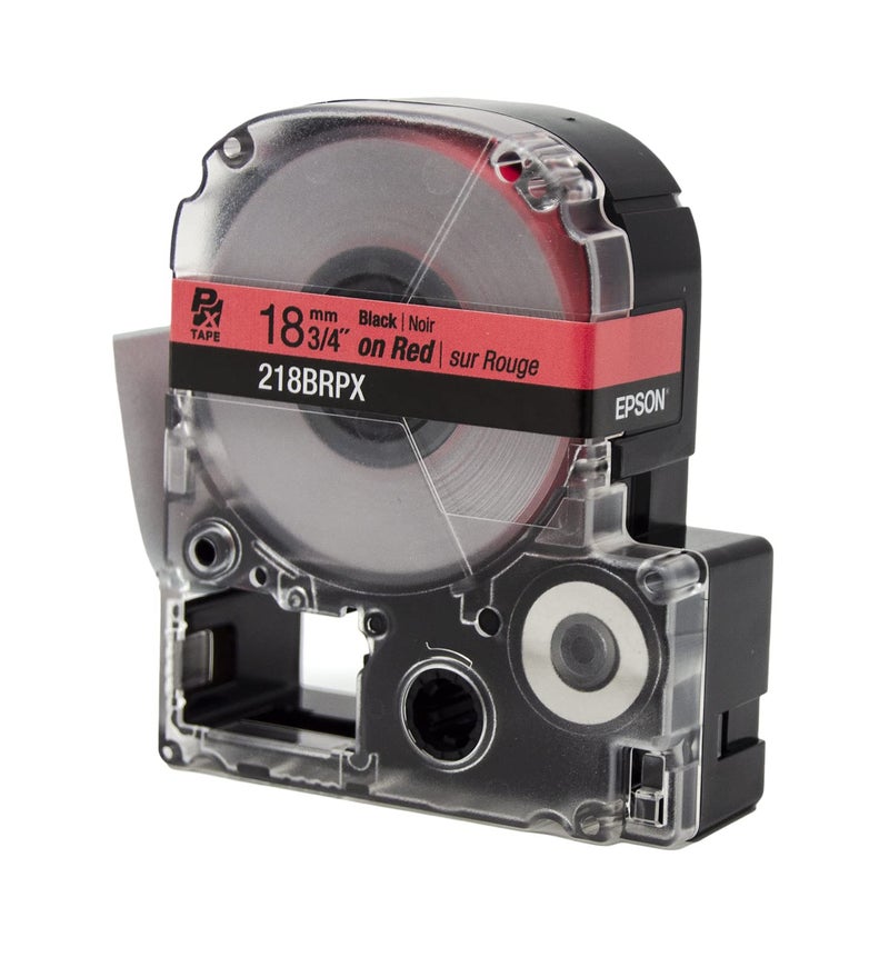 LABELWORKS Epson LABELWORKS 218BRPX Genuine PET (Polyester) Tape Cartridge - Black on Red Label Maker Tape - 3/4" (18MM) Wide, 30' - Image 3
