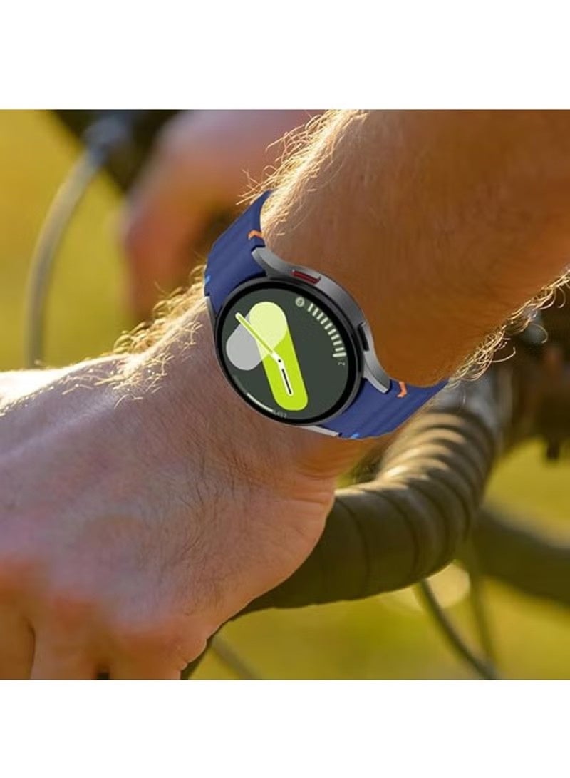 2 Pcs Band Compatible with Samsung Galaxy Watch 7 FE 6 5 4 Strap 40mm 44mm/Watch 6 Classic 43mm 47mm/Watch 5 Pro 45mm/Watch 4 Classic 42mm 46mm, No Gap Silicone Band (Black+Midnight Blue) - Image 4