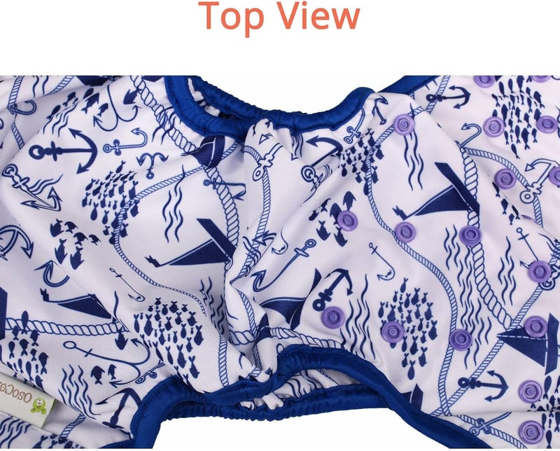 OsoCozy One Size Cloth Diaper Covers - Adjustable Snap Fit & Double Leg Gussets for Baby Boys & Girls from 8-35 Pounds. Use with Prefold, Flat or Fitted Cloth Diapers or Snap-in Inserts. - Image 5