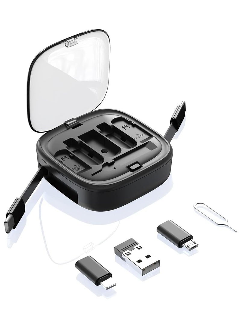 Kannzz USB Adapter Storage Box with Retractable Type-C Cable. - Image 1