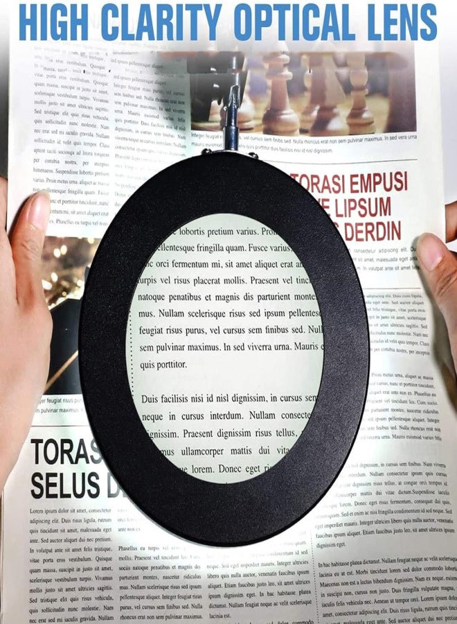 Adjustable arm type 10X magnifying LED light, 10x magnifying glass with light, 10 brightness, 3 colors with flexible arm and clip, suitable for close range work of reading, maintenance, and crafts - Image 2