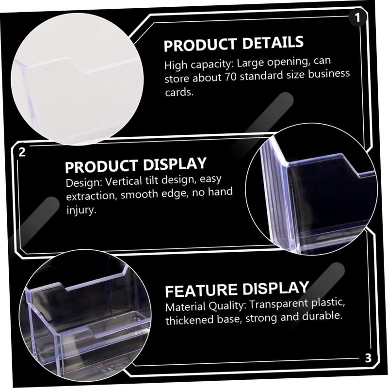 Acrylic Business Card Holder Set Of 8 Pieces Desk Display Stand Office Organizer - Image 5