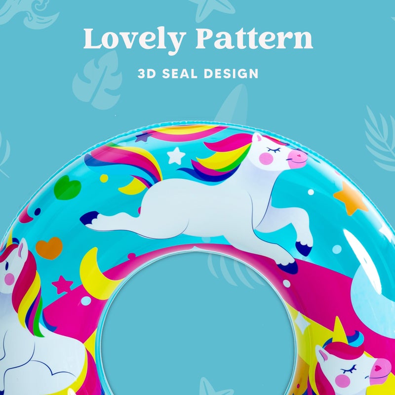 JOYIN 3 Pack Pool Floats, Pool Tube for Kids Swim Rings Inflatable Tubes, Unicorn Sea Animal Tubes Floatie Ring Water Toys for Swimming, Summer Beach Party - Image 2