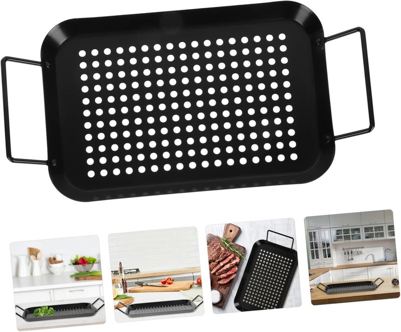 VALAJOGI Valajogi Heavy-Duty Non-Stick BBQ Frying Pan with Handles: The Ultimate Grill Tray for Outdoor Cooking - Perfect BBQ Accessory for Effortless Grilling and Flavorful Barbecue Meals  - Image 3