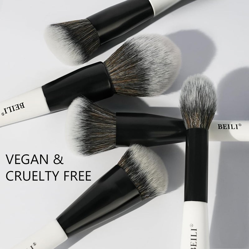 BEILI Makeup Brush Set 12pcs, Premium Dual-Ended Foundation Powder Contour Blush Concealer Eyeshadow Brushes Kit, Soft Bristles, Ideal for Liquid Cream Powder Cosmetics,Cruelty Free Cosmetic Tools - Image 2