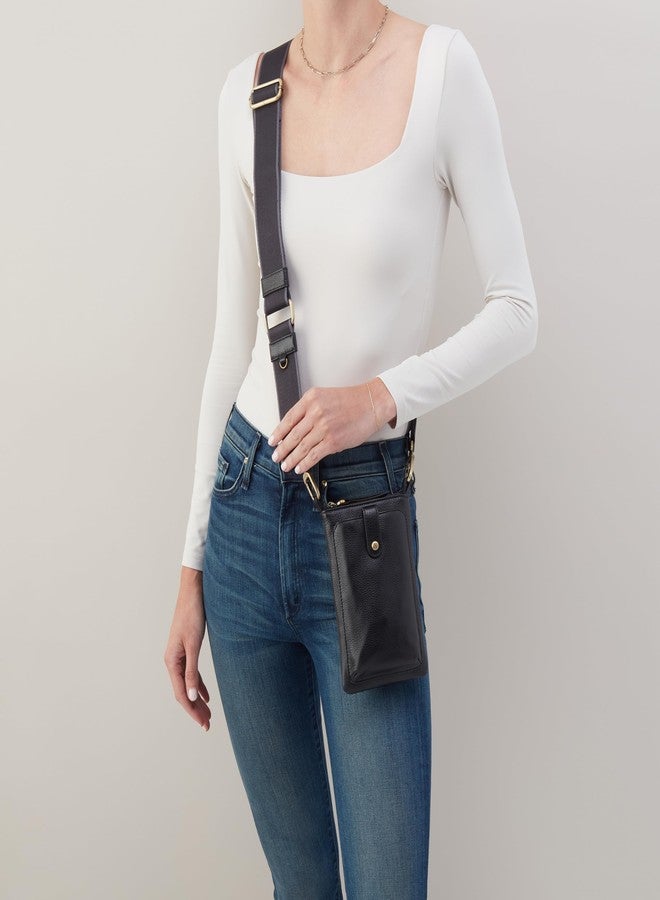 HOBO Cass Leather Phone Crossbody with Adjustable Strap for Gym, Travel, or Everyday - Lightweight and Casual Design for Everyday Essentials, Black - Image 2