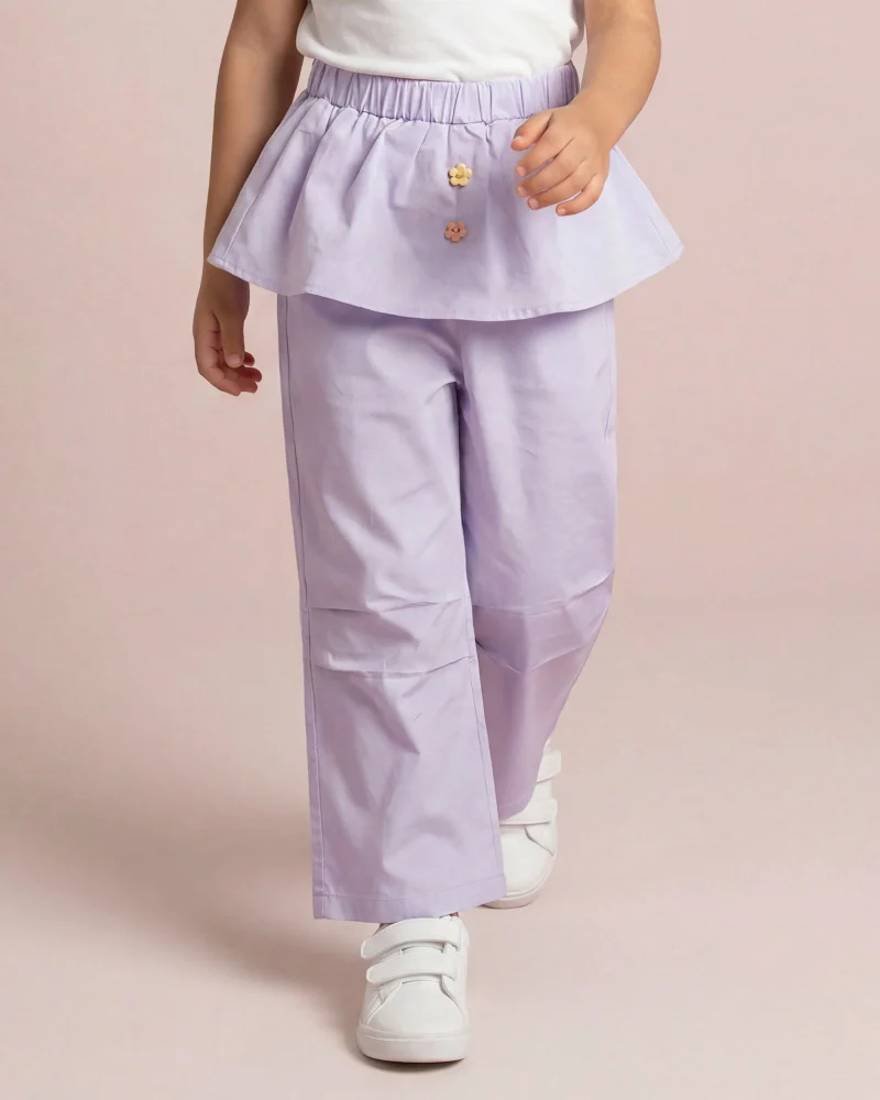 REDTAG Girls Purple Embellished Trouser