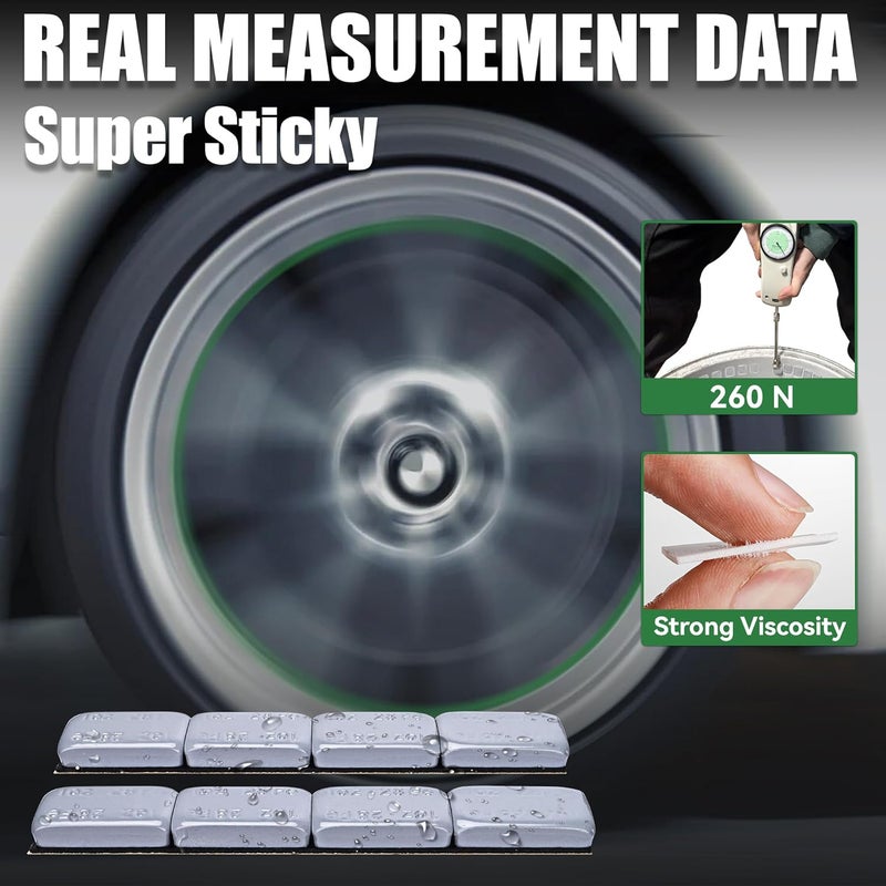 EZISOE 1OZ Adhesive Wheel Weights, Grey 1 oz Stick on Wheel Weights,A Box of 18 Strips, 4 Segments/Strip (72 oz Pack) - Image 2