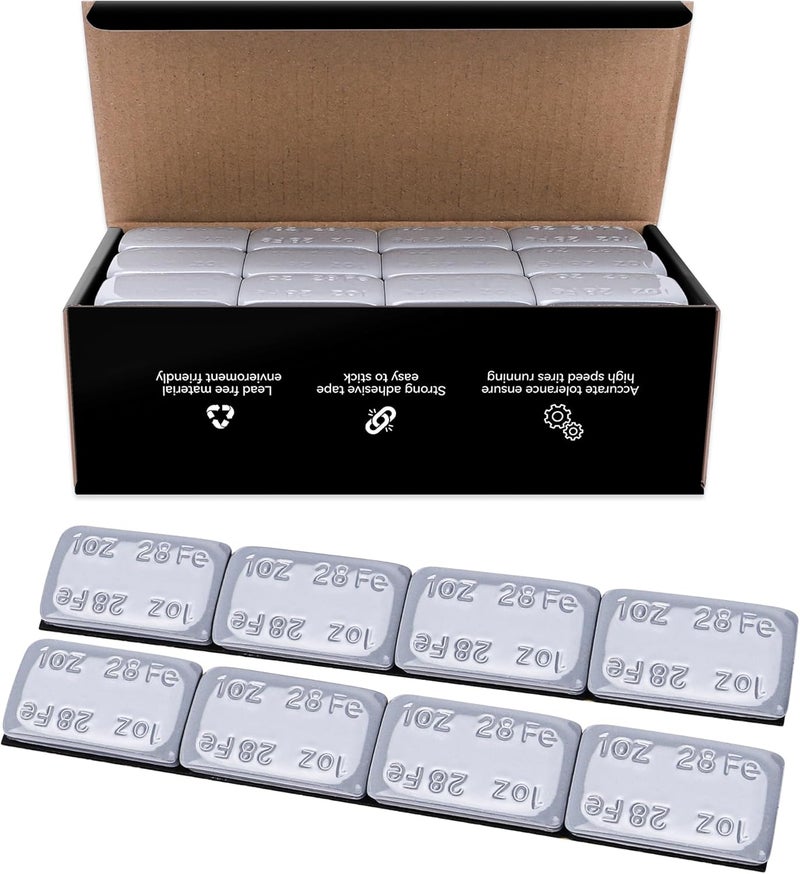 EZISOE 1OZ Adhesive Wheel Weights, Grey 1 oz Stick on Wheel Weights,A Box of 18 Strips, 4 Segments/Strip (72 oz Pack) - Image 1