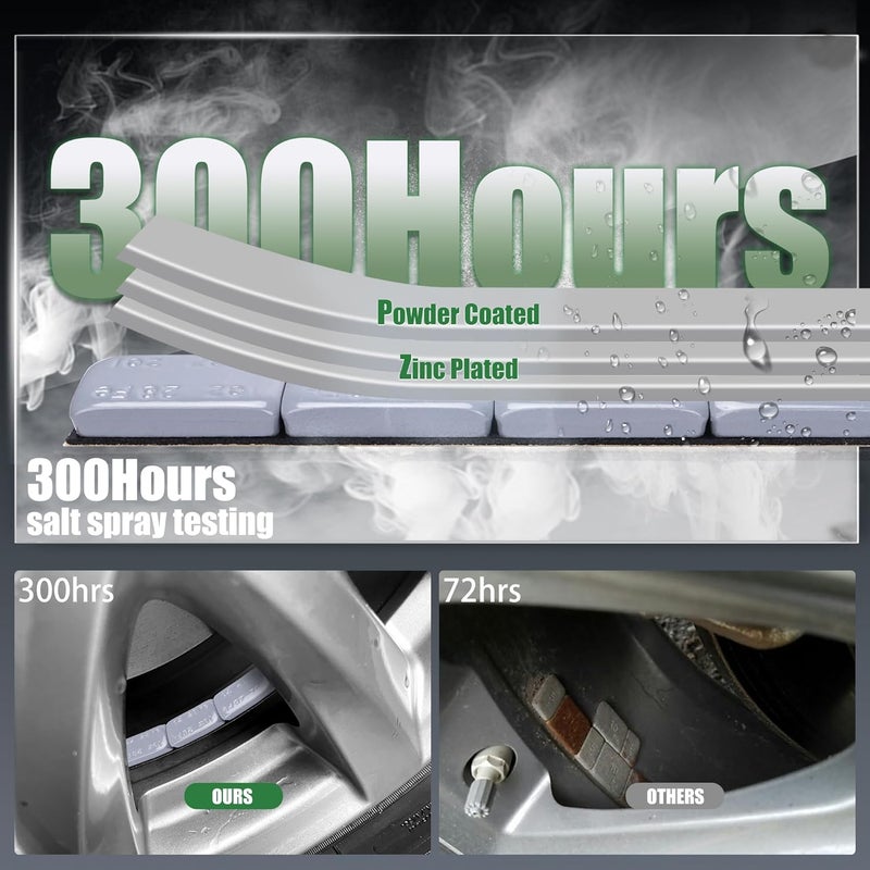 EZISOE 1OZ Adhesive Wheel Weights, Grey 1 oz Stick on Wheel Weights,A Box of 18 Strips, 4 Segments/Strip (72 oz Pack) - Image 3