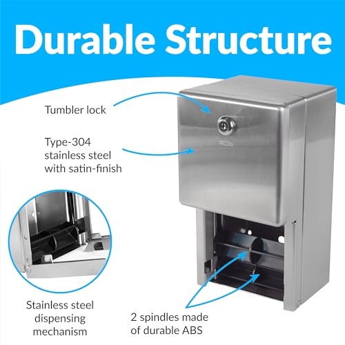Bobrick Surface-Mounted Multi-Roll Toilet Paper Tissue Dispenser, Satin-Finish Stainless Steel (Model B-2888) - Image 3
