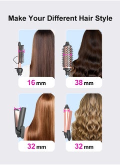 BESTIS 4 IN 1 Curling Iron Set, Curling Wand Set with Hair Straightener and 3 Interchangeable Ceramic Thermal Brush (32-38mm), 10s Fast Instant Heat Up Hair Curling Iron Can Straight and Curly (120°C-220°C)  - Image 2