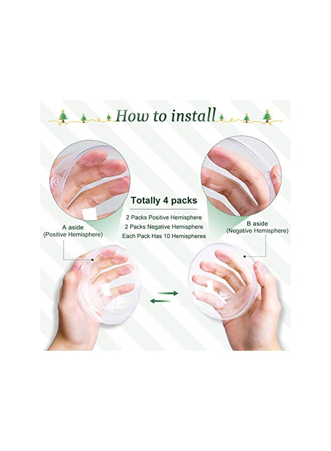 The Bros 20pcs 1.96''/50mm Christmas Balls Clear Plastic Fillable Baubles Ball for Christmas Tree Ornaments Hanging Pendants Wedding Party Christmas Decorations Navidad, DIY Christmas Ornaments - Image 4