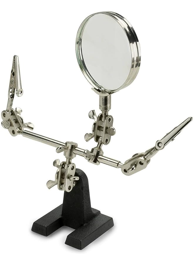 نيكو 01902 حامل لحام قابل للتعديل مع عدسة مكبرة وحامل لحام لسلك اللحام من جهة ثالثة مع مشبكين من نوع التمساح وقاعدة ثقيلة وأدوات صنع الخرز والمجوهرات - Image 3