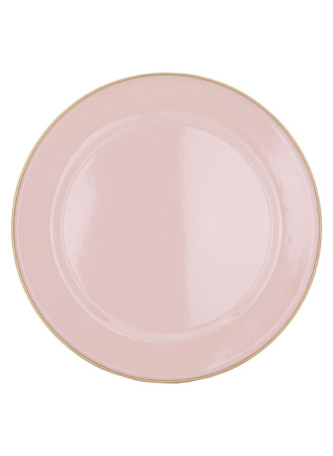 Alsaif Gallery Serving Dish Light Pink With A Golden Rim 30 Cm  - Image 3