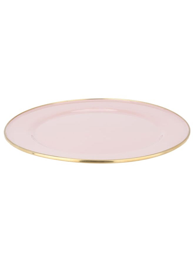 Alsaif Gallery Serving Dish Light Pink With A Golden Rim 30 Cm 