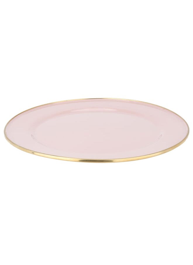 Alsaif Gallery Serving Dish Light Pink With A Golden Rim 30 Cm  - Image 1