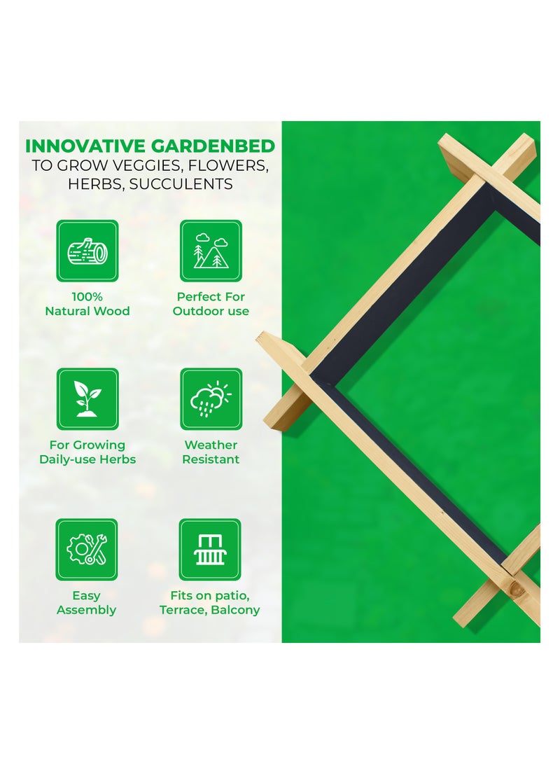 Puppy Gardenbed, 1 Foot x 1 Foot, White Wood Raised Garden Bed Outdoor, planter box for home gardening, starter kit to grow flowers, herbs, vegetables, succulent plants - Image 5