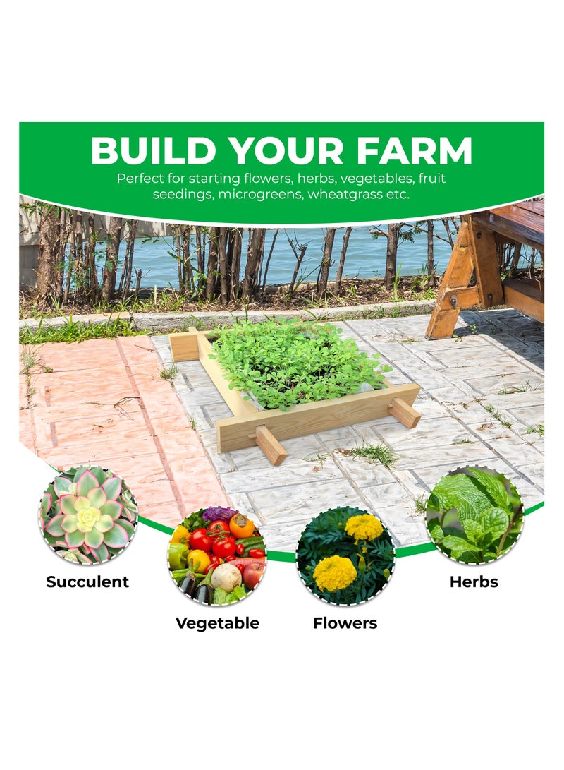 Puppy Gardenbed, 1 Foot x 1 Foot, White Wood Raised Garden Bed Outdoor, planter box for home gardening, starter kit to grow flowers, herbs, vegetables, succulent plants - Image 4