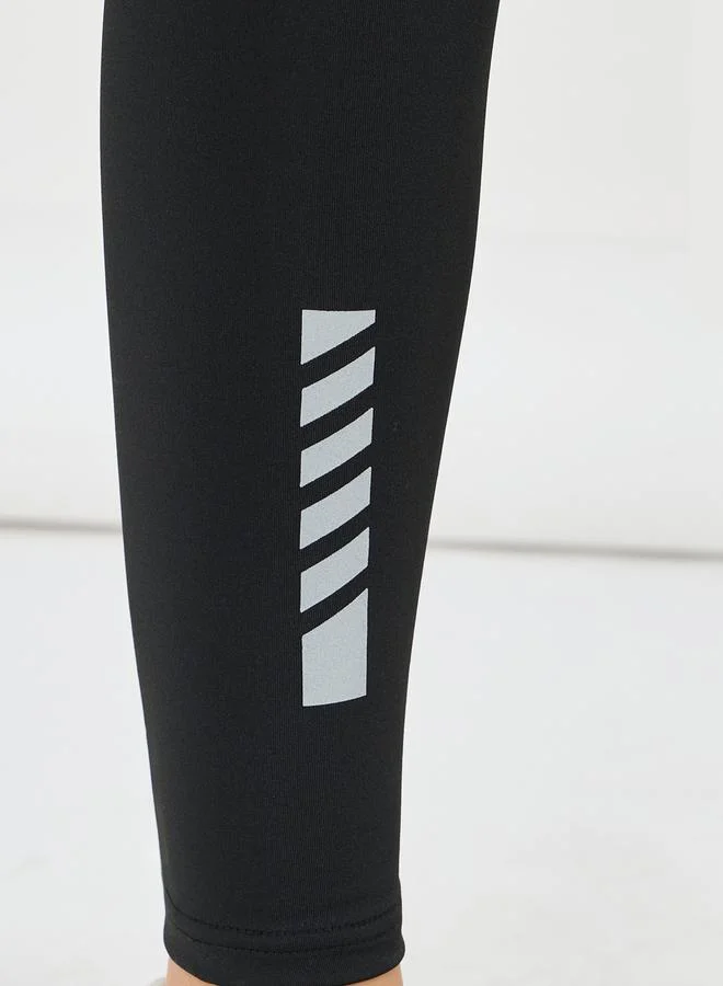 Styli Sports Waist Tapping Dual Calf Reflective Detail 7/8 Leggings