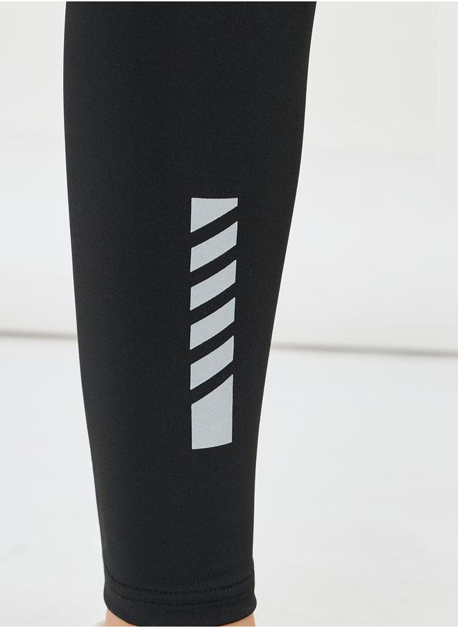 Styli - Sports Waist Tapping Dual Calf Reflective Detail 7/8 Leggings - Image 1