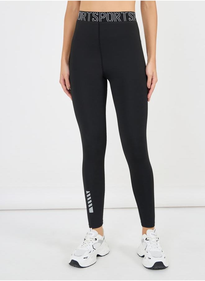 Styli - Sports Waist Tapping Dual Calf Reflective Detail 7/8 Leggings - Image 1
