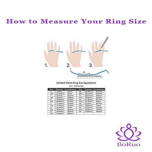 BORUO 925 Sterling Silver Cubic Zirconia Princess Crown Tiara Wedding Cz Band Eternity Ring Size 10 - Image 3