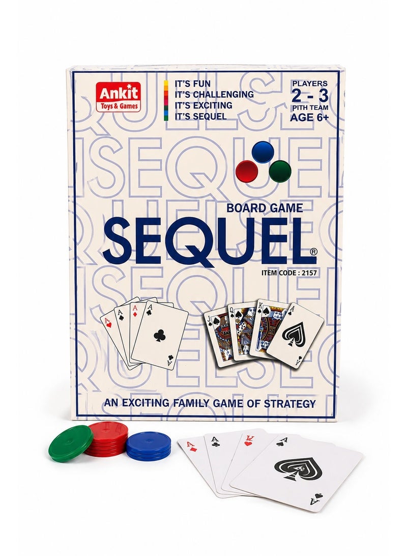 Family Strategy Board Game for 2–3 Players, Card & Chip Matching Game with Playing Cards, Colored Tokens & Game Board, Fun Indoor Table Game for Kids Age 6+ & Adults - Image 1