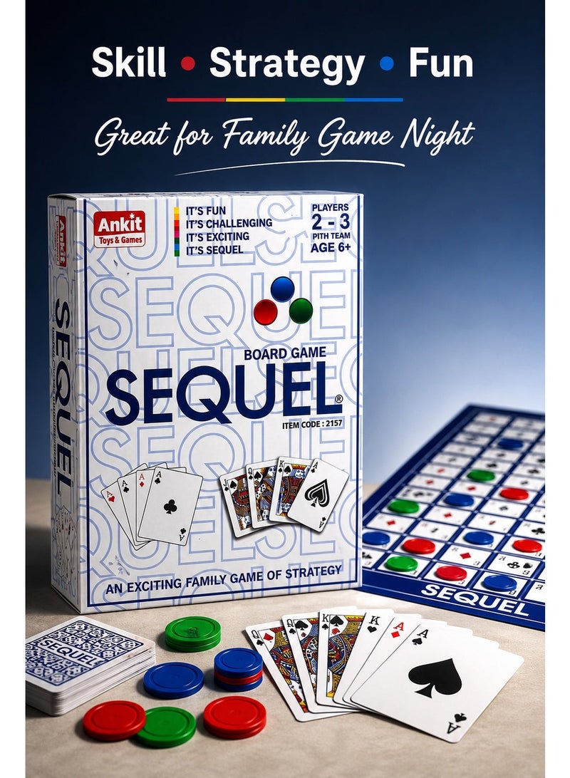 Family Strategy Board Game for 2–3 Players, Card & Chip Matching Game with Playing Cards, Colored Tokens & Game Board, Fun Indoor Table Game for Kids Age 6+ & Adults - Image 2
